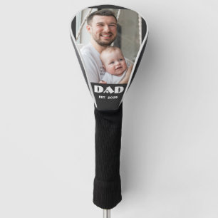 Black White Dad Established Bold Photo Golf Head Cover