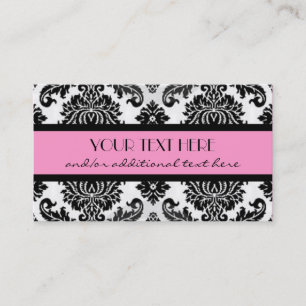 Black & White Damask Business Card
