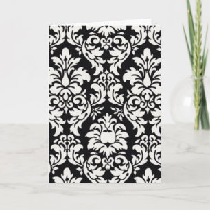 Black & White Damask Card