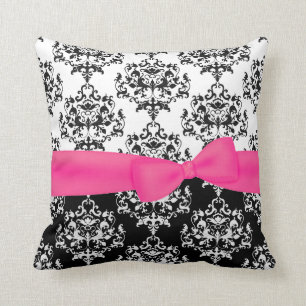 Black & White Damask Decorator Pillow