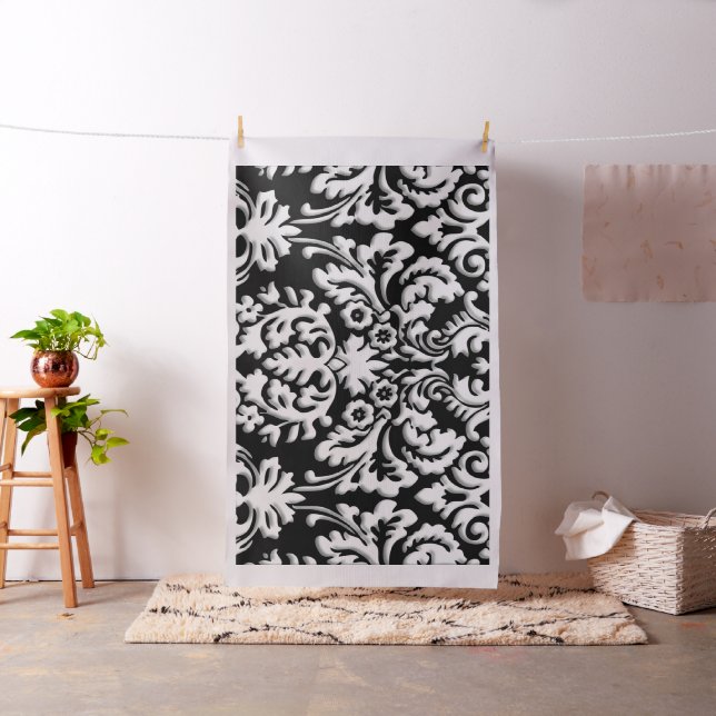 Black & White Damask Pattern Fabric (In Situ)