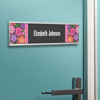 Black & White Damask Pattern with Script Name