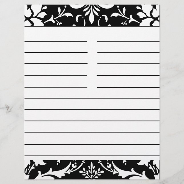 Black & White Damask Personalised Matching Recipe (Front)