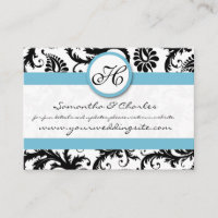 Black White Damask Pool Blue Trim Wedding Website
