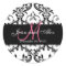 Black White Damask Save the Date Stickers