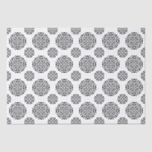 Black White Damask Scroll Small Business Packaging Tissue Paper