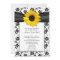 Black White Damask Sunflower Wedding Invitation