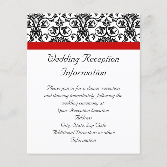 Black/White Damask w/ Ravishing Red Accent (Front)