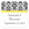 Black/White Damask w/Vibrant Yellow