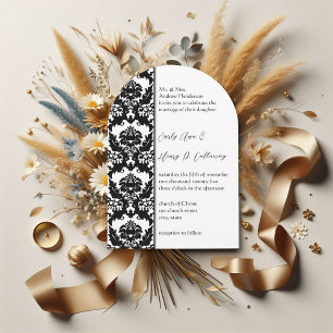 Black & White Damask Wedding Invitations