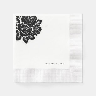 Black & White Damask Wedding  Napkin