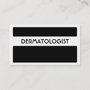 Black white dermatologist business cards