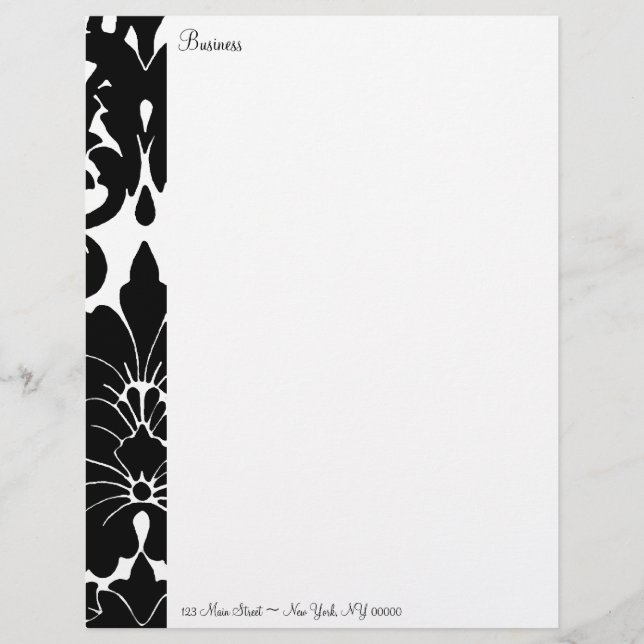 Black & White Designer Business Letterhead (Front)