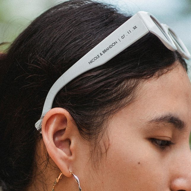 Black White Diagonal Colour Block Monogram Wedding Sunglasses (Black White Diagonal Color Block Monogram Wedding Sunglasses)