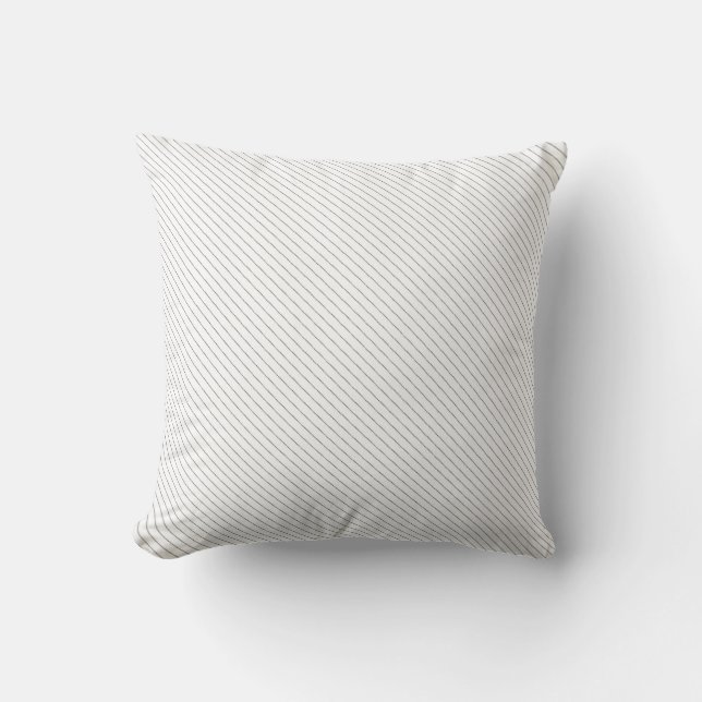 Black, White Diagonal Lines Cushion (Front)