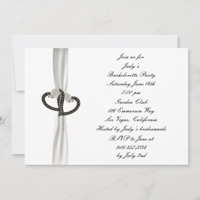 Black/White Diamond Bachelorette Party Invitation (Front)