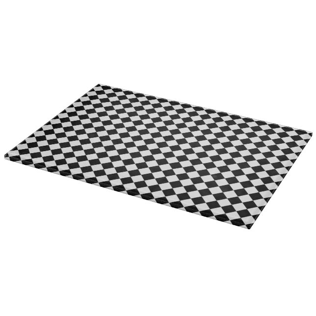 Black White Diamond Checkers Cutting Board (Corner)