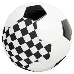 Black White Diamond Chequerboard Soccer Ball