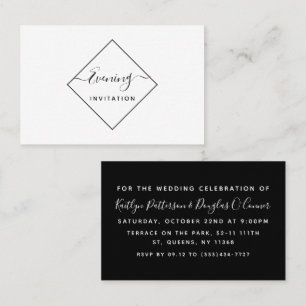 Black & White Diamond Evening Invitation