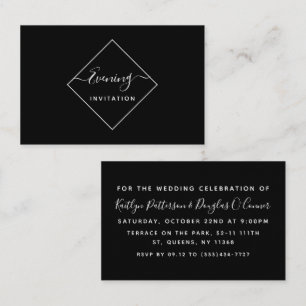 Black & White Diamond Evening Invitation