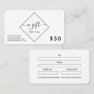 Black & White Diamond Gift Certificates