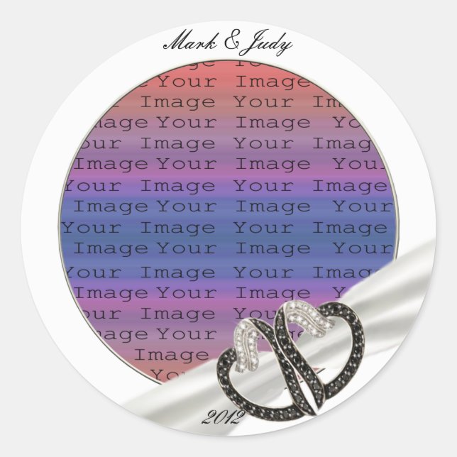 Black & White Diamond Hearts Stickers (Front)