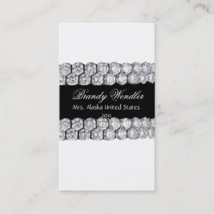 Black & White Diamond Pageant Business Card