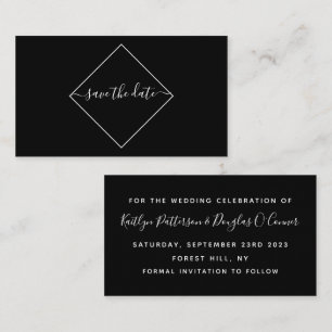 Black & White Diamond Save The Date Card