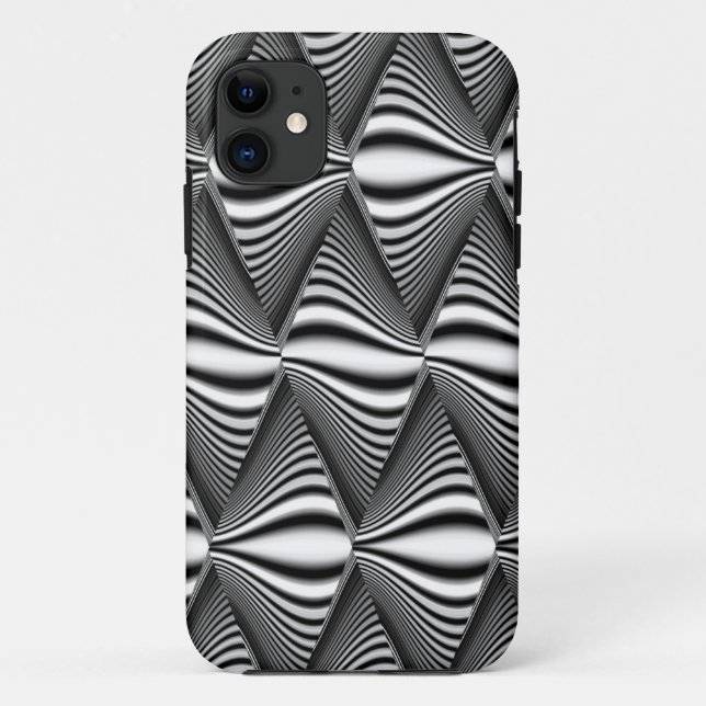 Black & White Diamond Warp | 3D Illusion Case-Mate iPhone Case (Back)