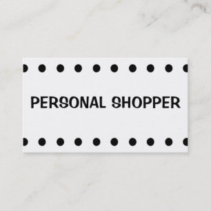 Black white dot PERSONAL SHOPPER business cards