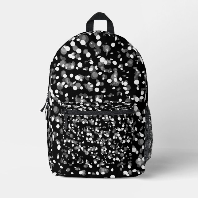BLACK &WHITE DOT PRINTED BACKPACK (Front)