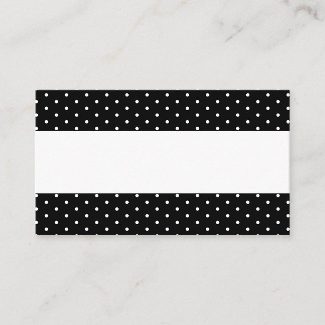 Black White Dots Elegant Wedding Name Place Cards (Front)