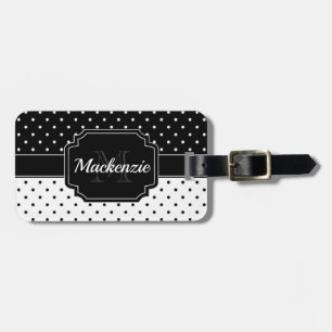Black & White Dots Luggage Tag
