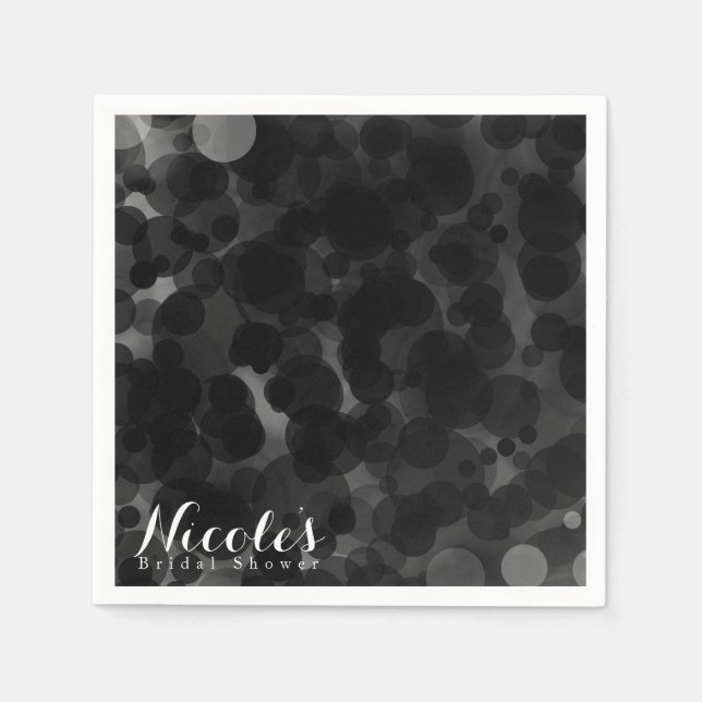 Black & White Dots Modern Chic Party Custom Chic Napkin (Front)