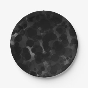 Black & White Dots Modern Chic Party Custom Favour Paper Plate