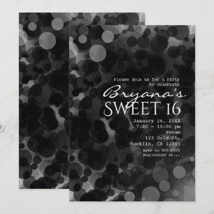 Black & White Dots Modern Chic Party Invitations