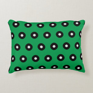 Black/White Dots on Irish Green/Orange Background Decorative Cushion