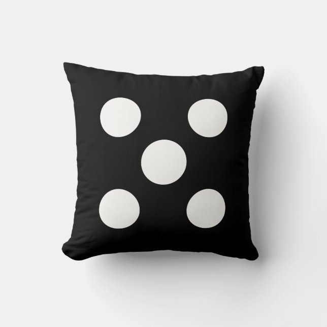 Black & White Dots Square Pillow (Front)
