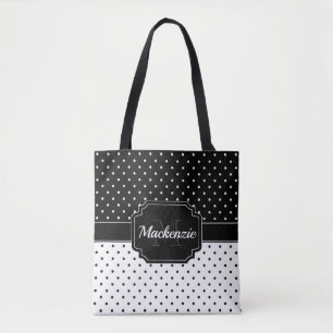 Black & White Dots Tote Bag