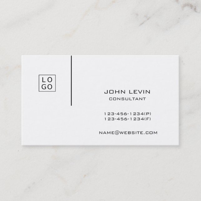 Black White Double Side Modern Professional Logo Business Card (Front)