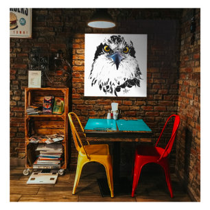 Black White Drawing of an Osprey "Kings of Birds" Canvas Print