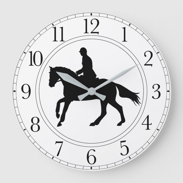 Black & White Dressage Clock (Front)