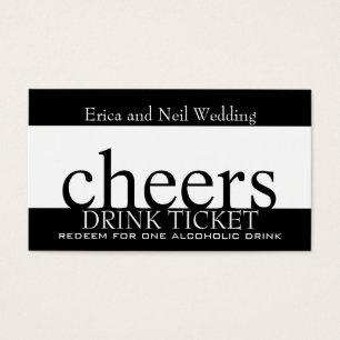 Black White Drink Ticket for Wedding Receptions
