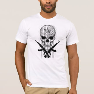 Black & White E Pluribus Unum Skull Flag & Guns T-Shirt