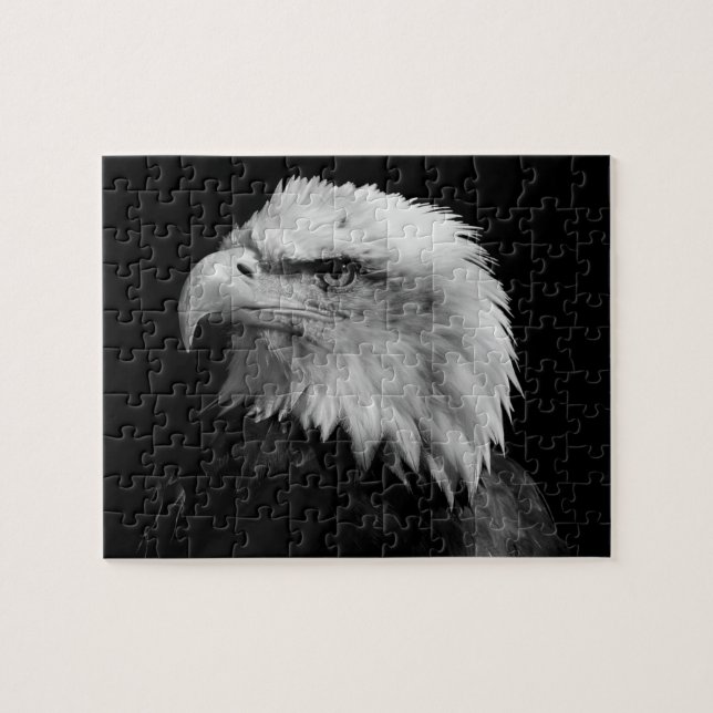 Black & White Eagle - Animals Art Jigsaw Puzzle (Horizontal)