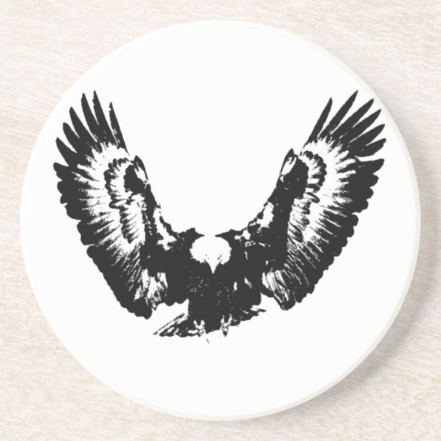 Black & White Eagle Coaster (Front)