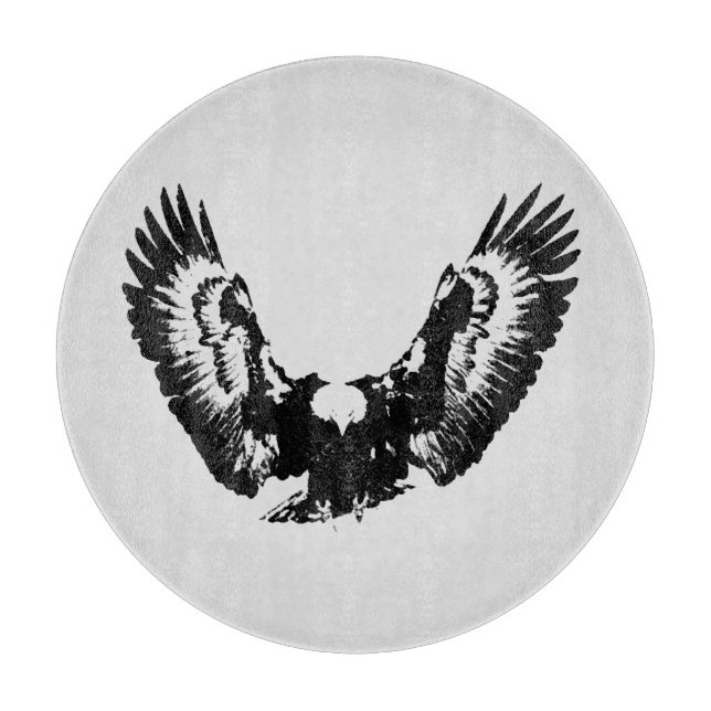 Black & White Eagle Cutting Board (Front)