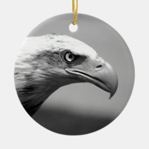 Black & White Eagle Eye Ceramic Tree Decoration