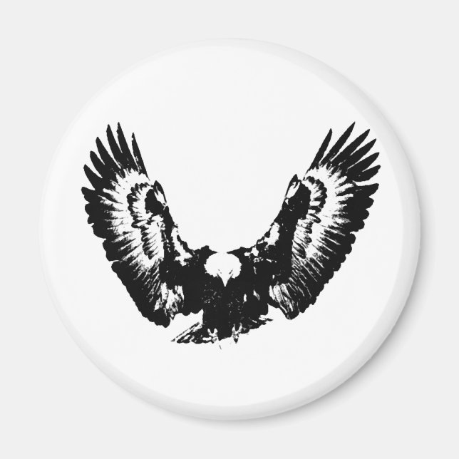 Black & White Eagle Magnet (Front)
