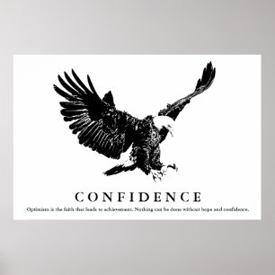 Black & White Eagle Motivational Confidence Poster